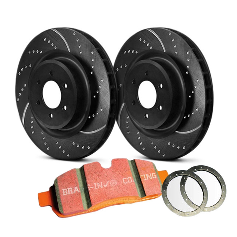 Brake Pads Replacement for Dodge Ram 1500 2500 3500-6pc Set Front Drilled Slotted Rotors Detroit Axle 